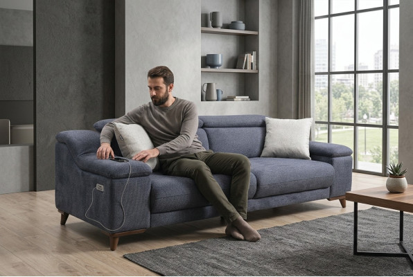 Sofa trzyosobowa kanapa salonowa Meble tapicerowane włókiennicze Modern Meble Nowe