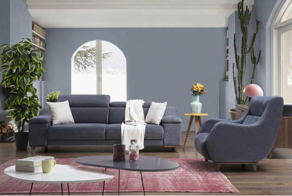 Kompletna Sofa Do Salonu Dwuczęściowa Trzyosobowa Nowoczesna Fotel Włókienniczy New Meble Couch
