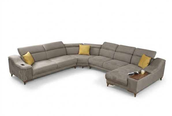 Sofa Kształt U Salon Narożnikowa kanapa Meble tapicerowane Nowoczesna Podkładka Włókienniczy Design