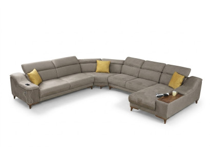 Sofa Kształt U Salon Narożnikowa kanapa Meble tapicerowane Nowoczesna Podkładka Włókienniczy Design