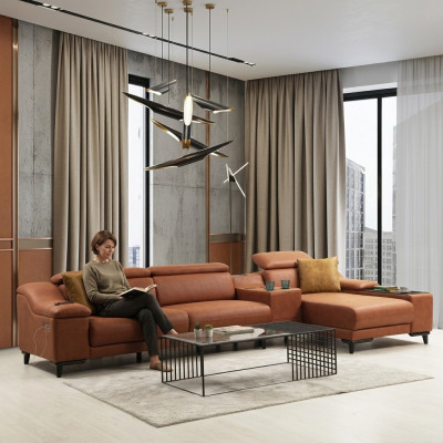 Luksusowa Narożnikowa kanapa Sofa W Kształcie L Podkładka Nowoczesna Włókienniczy Salon Nowość