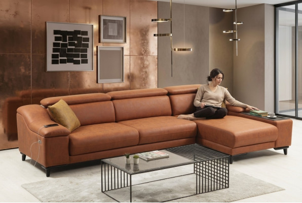 Salon Narożnikowa kanapa Nowoczesna Sofa w kształcie litery L Zestaw narożnych mebli tapicerowanych Nowość