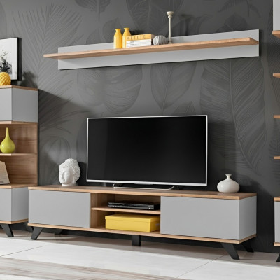 Salon Luksusowy Ustaw stojak TV Nowoczesne Półka Meble Drewno Designer