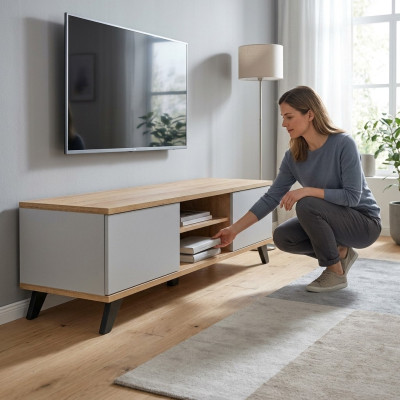 Luksusowy Stojak TV Salon Nowoczesny Designerski Meble Drewno Kredens Nowość