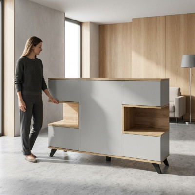 Nowoczesny Salon Biały Kredens Nowy Luksusowy Designerski Kredens Meble Drewno