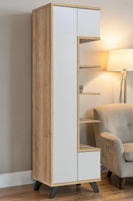 Biały Półka na książki Living Room Luksusowa Półka Meble Półka Drewno Design