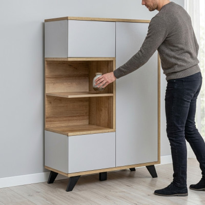 Salon Półka na książkę Drewno Szafka biurowa Półka Luxury Drewno Meble Design