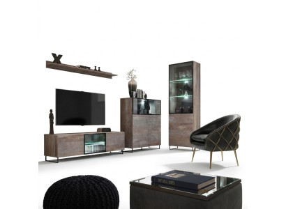Nowoczesny zestaw do salonu TV designerskie meble Gablota New Drewno Meble