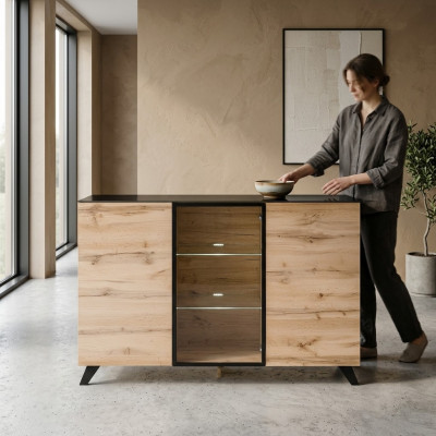 Kredens Drewno Design Nowoczesny Kredens Meble do Salonu Nowość