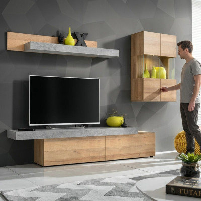 Pokój dzienny Jednostka ścienna Nowoczesny Designerski stojak na TV Szafka wisząca Nowość