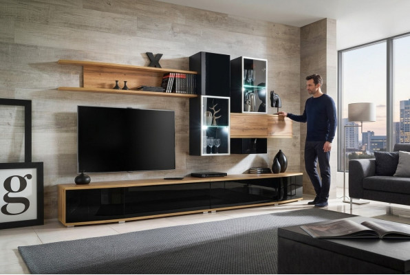 Projektant Jednostka ścienna Nowoczesny Design Salon Luksusowe Meble Ściana Półki Nowe