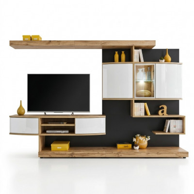 Braun Jednostka ścienna Wyposażenie Luksusowego Salonu Designer Stojak TV Meble Nowe