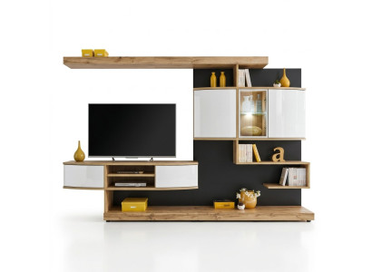 Braun Jednostka ścienna Wyposażenie Luksusowego Salonu Designer Stojak TV Meble Nowe