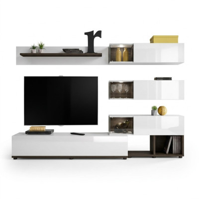 Jednostka ścienna Design półka ścienna stojak TV Półka salon Meble drewniane