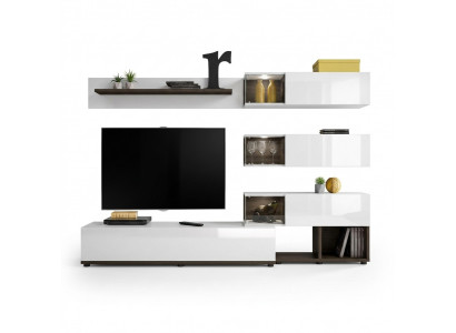 Jednostka ścienna Design półka ścienna stojak TV Półka salon Meble drewniane