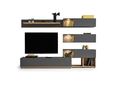 Luksusowa jednostka ścienna półka ścienna Półka salon stojak TV Modern Drewno Designer