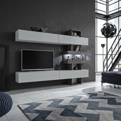 Meble do salonu Kompletne meble rtv Szafka modułowa Ścienna Drewno Designerskie meble