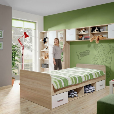 żłobek Zestaw Łóżko Stolik nocny Designerska Szafa Nowoczesne umeblowanie 4-częściowy