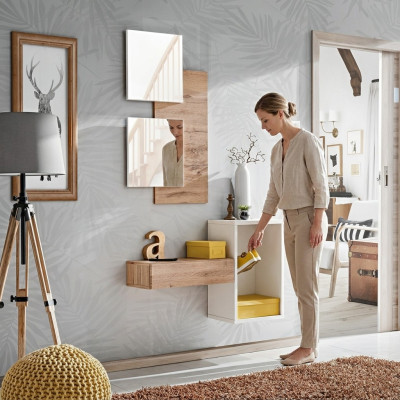 Przedpokój Szafa Meble Modern Design Ściana Umeblowanie Drewno nowy przedpokój
