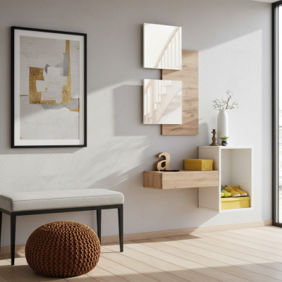 Przedpokój Szafa Meble Modern Design Ściana Umeblowanie Drewno nowy przedpokój