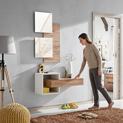 Design Zestaw 4-częściowy Wyposażenie Przedpokoju Nowoczesny Design Ściana Półka Nowe Meble