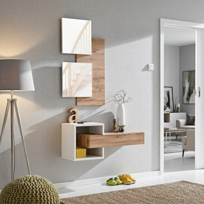 Design Zestaw 4-częściowy Wyposażenie Przedpokoju Nowoczesny Design Ściana Półka Nowe Meble