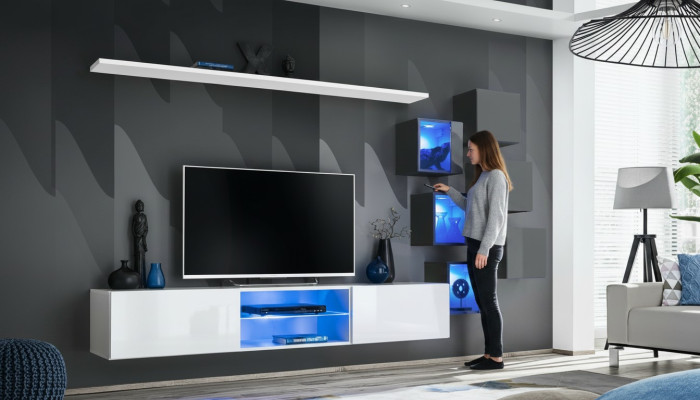 Meble luksusowe Meble drewniane Stojak Półki RTV Komoda Szafka ścienna