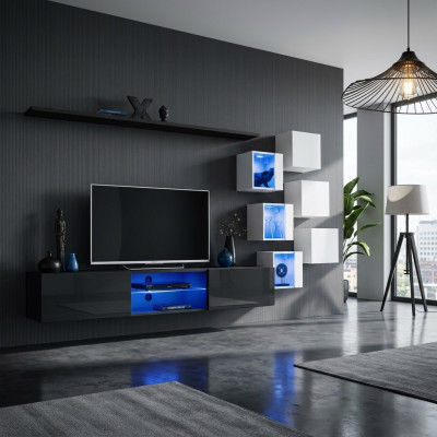 Nowoczesna kompletna jednostka ścienna Ściana Półki Luksusowy designerski zestaw mebli do salonu