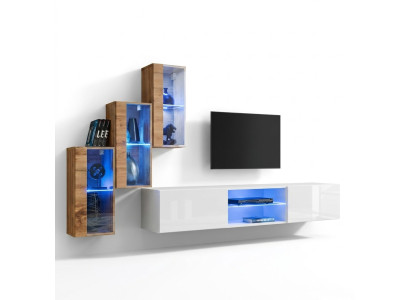 3x szafka ścienna do salonu Jednostka meble ścienna 210 cm meble luksusowe stojak TV