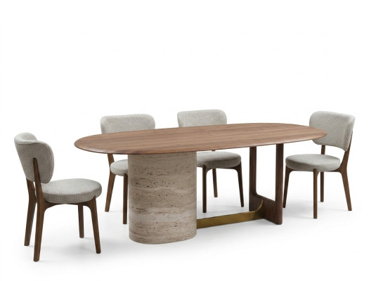 Designerski zestaw do jadalni 5 sztuk. Nowoczesne meble Drewno Tabela 4x Krzesła Ustawić Nowe
