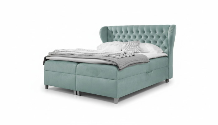 Sypialnia Nowoczesne Łóżko Chesterfield Umeblowanie Łóżko tapicerowane Drewno Design Meble