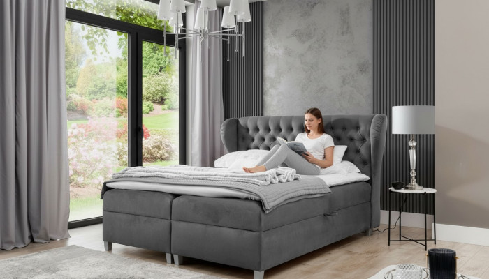 Luksusowe designerskie łóżko skrzyniowe Sypialnia Łóżko tapicerowane Modern Meble Chesterfield
