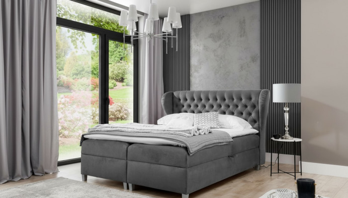 Luksusowe designerskie łóżko skrzyniowe Sypialnia Łóżko tapicerowane Modern Meble Chesterfield