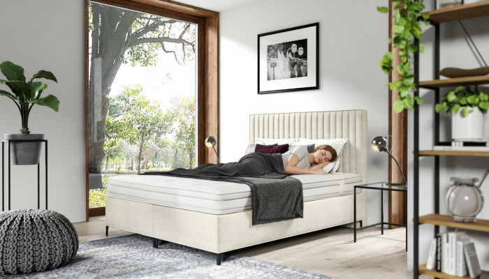 Designerskie łóżko Podwójne łóżko Luksusowe Sypialnia Łóżko tapicerowane 160x200cm Styl nowoczesny