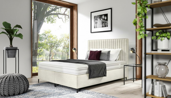 Designerskie łóżko Podwójne łóżko Luksusowe Sypialnia Łóżko tapicerowane 160x200cm Styl nowoczesny
