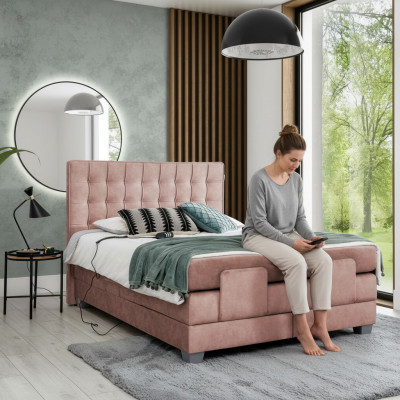 Łóżko 160x200cm Umeblowanie Sypialnia Łóżko tapicerowane Włókienniczy Modern Meble Nowość