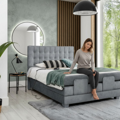 Nowoczesne Łóżko Szare Podwójne łóżko 160x200cm Sypialnia Design Modern Furnishings