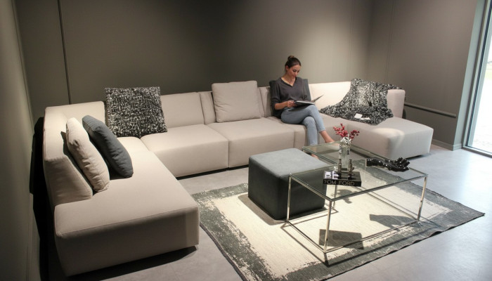 Kształt U Sofa Nowoczesna Narożnikowa kanapa z stolikiem kawowym Tapicerowana kanapa do salonu Meble
