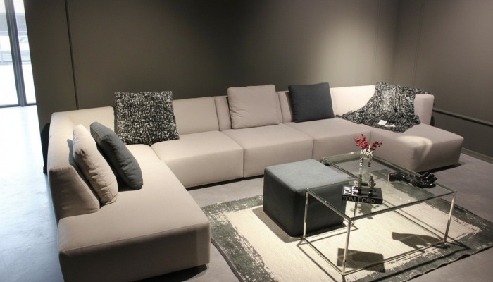Kształt U Sofa Nowoczesna Narożnikowa kanapa z stolikiem kawowym Tapicerowana kanapa do salonu Meble