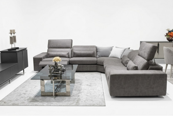 Sofa w kształcie litery L Nowoczesna kanapa narożnikowa Zestaw do salonu Umeblowanie Design stolik kawowy