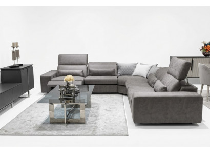 Sofa w kształcie litery L Nowoczesna kanapa narożnikowa Zestaw do salonu Umeblowanie Design stolik kawowy
