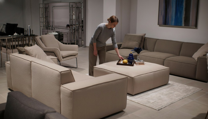 Zestaw mebli do salonu 4 sztuki luksusowe meble Zestaw sofowy design Narożnikowa kanapa