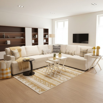 Narożnikowa kanapa Nowoczesna Sofa Kanapa w Kształcie L Salon Podkładka Meble Luxury