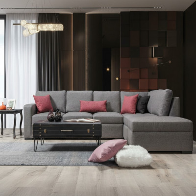 Salon Podkładka Meble Luksusowa Narożnikowa kanapa Sofa w kształcie litery L o nowoczesnym designie