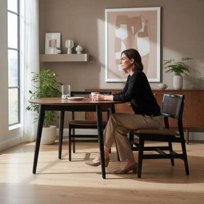 jadalnia Krzesło Czarny Krzesło Drewniane Nowe Meble Podkładka Siedziba Design Modern