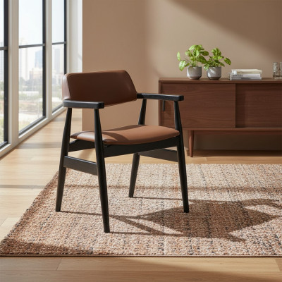 Designerski fotel jadalnia Czarny Meble krzesło drewniane New Siedziba