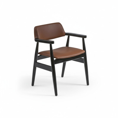 Designerski fotel jadalnia Czarny Meble krzesło drewniane New Siedziba