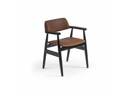 Designerski fotel jadalnia Czarny Meble krzesło drewniane New Siedziba