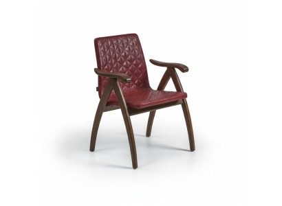 Nowoczesne Krzesło z Podłokietniki Skóra Siedziba Design Drewno Krzesła jadalnia
