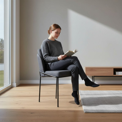 Luksusowe Szare Krzesło jadalnia Podkładka Materiał Meble New Designer Krzesła